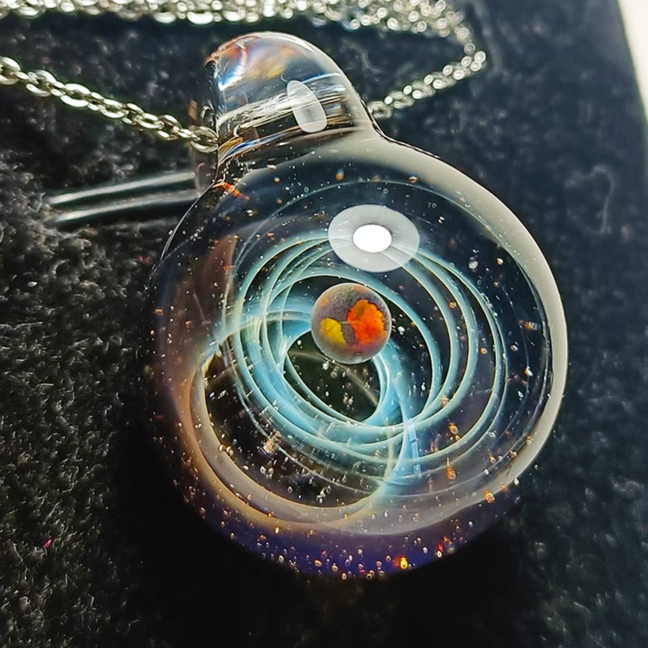 MOVTOYS Cosmic star glass necklace pendant lucite gift